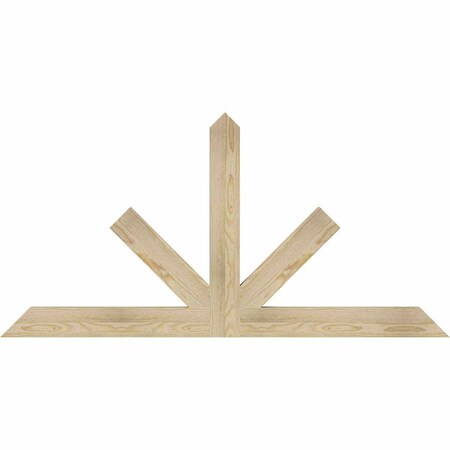 Ekena Millwork Saratoga Rough Sawn Timber Gable Bracket, Douglas Fir, 60"W x 30"H x 2"D x 4"F, 12/12 Pitch GBW060X30X0204SAR00RDF